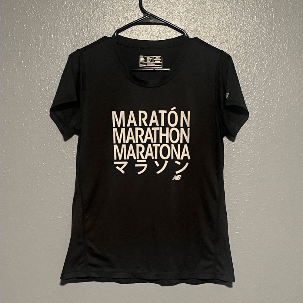 New Balance Black Graphic Short Sleeve Tee